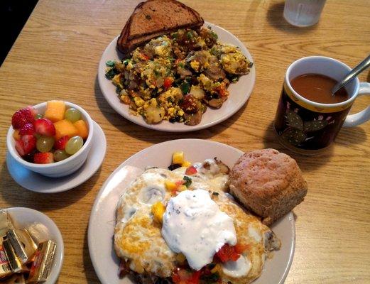 Cilantro Lime Tofu Hash (recommended) and the Luchador (pretty salty)