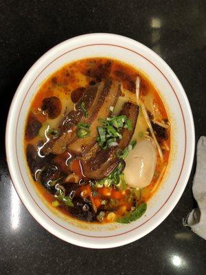 Spicy Miso Pork Belly Ramen add Black Garlic Oil