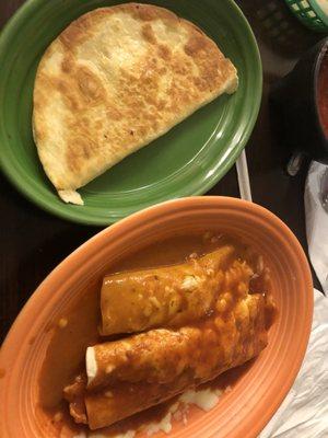 #27. One quesadilla one burrito and one enchilada