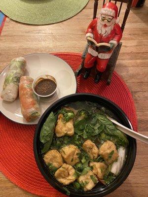 Tofu veggies pho & summer rolls (12.24.21)