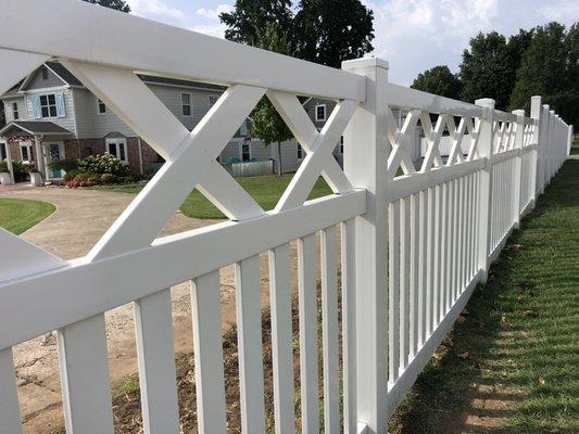 Custom white vinyl fencing