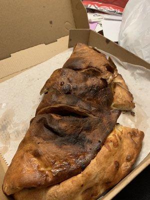 Burnt calzone from delivery