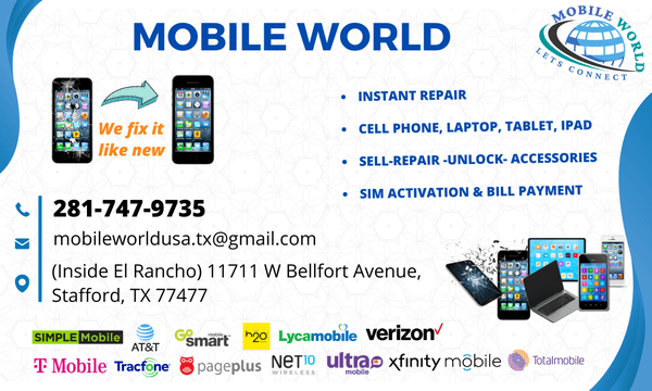 Mobile phone repair shop in Stafford TX. Best Cell phone shop in Texas with great offers and reasonable prices. Beautiful accessories .