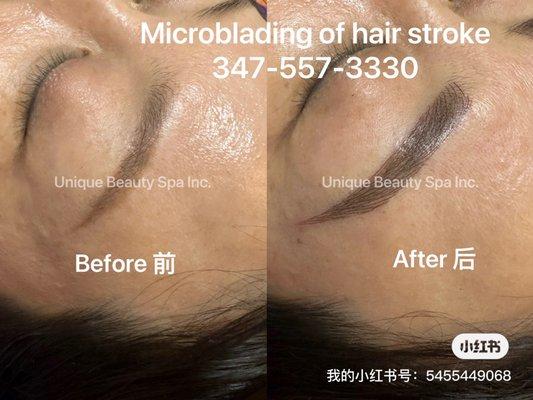 #半永久纹眉#美容#Microblading#hairstroke#handcraft#线条眉 347-557-3330