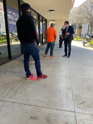 Line outside to see a teller