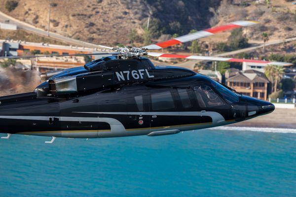 The Sikorsky S76 is one of the most luxurious twin-engine helicopters available for charter.