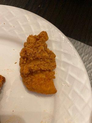 Chicken tender or chicken nugget