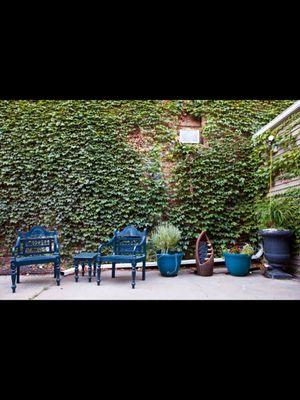 We feel so lucky to have this beautiful secret courtyard behind the salon for our guests to relax and hang in!