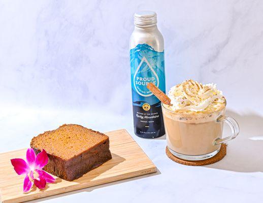 Pumpkin Bread with Pumpkin Spice Latte and Proud Source