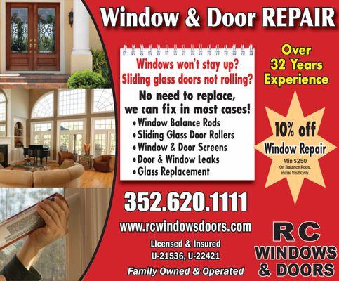 Ocala's new ad R C Windows & Doors