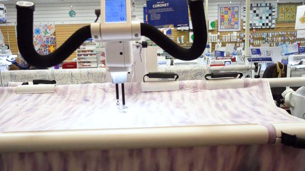 Come test drive the Janome Quilt Maker Pro18 longarm quilting machine.