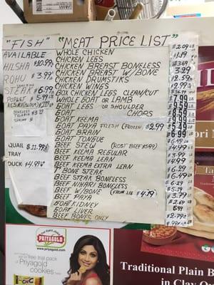 Price list