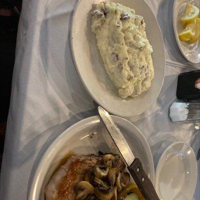 Pork chops and mashed potatoes