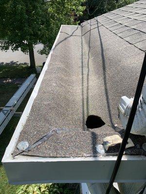 No cement under drain at box gutters