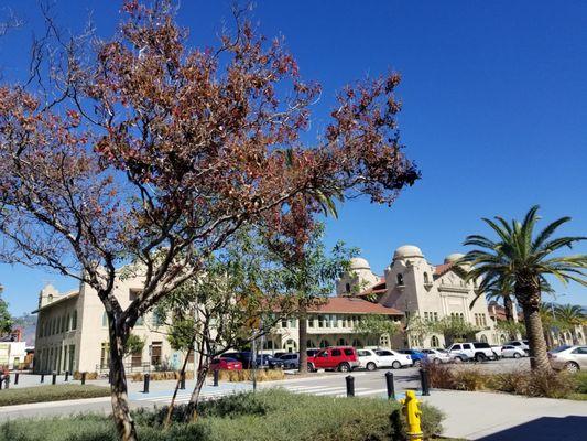 Sharing the park lot with the Metrolink station