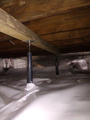 Supporting columns in crawlspace