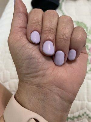 Nails not polished on tips