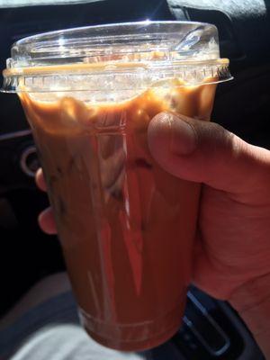 This is Vagabond Roasting Company's refreshingly Iced Quad Shot Oat Milk Latte... sooo good... MmMmM!!