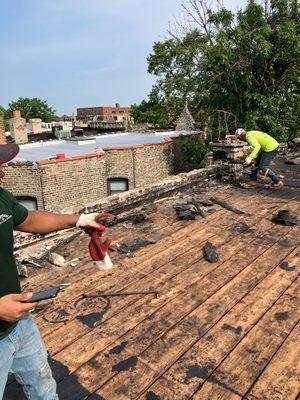 Tear-off and prepping deck