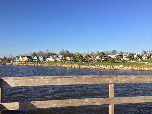 On the pier looking back toward the park.