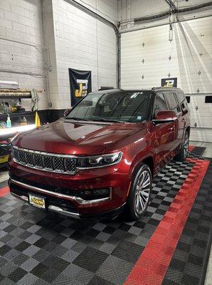 2024 Jeep Grand Wagoneer (dealer demo) in for full paint correction, System-X 3 year graphene ceramic coating + System-X glass coating!