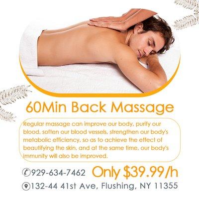 ONLY $39.99 - 60Min Back Massage