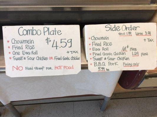 Chinese food combo plate for under 5 dollars!