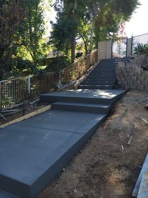 New concrete steps and landings.