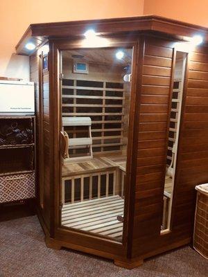 Our private infrared sauna is an excellent addition to a massage or spa treatment!