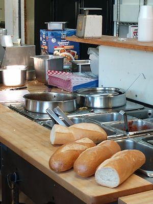 Fresh bread for sandwiches