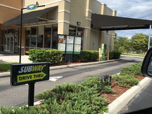 Super convenient drive thru Subway  touch screen makes it even easier