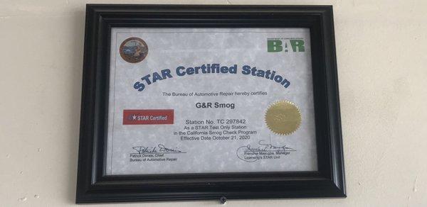 We are STAR certified!