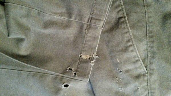 Damage to pants.