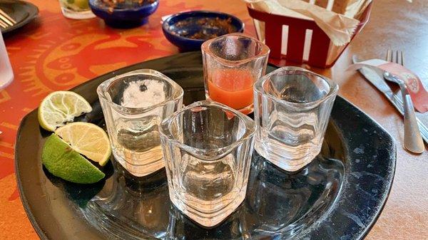 Tequila flight of Espolon.