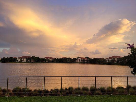 Sunset view of lake