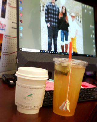 White mocha & Green tea with coconut flavoring!!