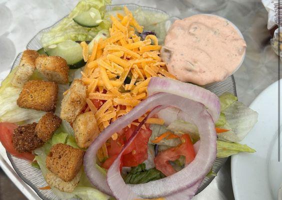 Side salad with southwest dressing