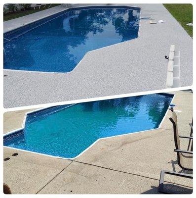 Resurfaced pool deck