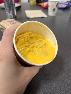 Aldente noodles with cheese flavored water.