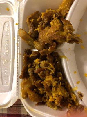 This is supposed to be Hibachi chicken but it sure as hell didn't taste like chicken. I'm just completely nauseated.