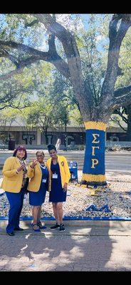 Visiting Texas Southern University for Sigma Gamma Rho's Area meeting. Angela Wilson, Mattie L. Lewis and Jackie Ugorji.