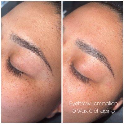 Eyebrow Lamination and wax and shaping