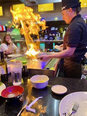 Hibachi was fun, medium amount of entertainment