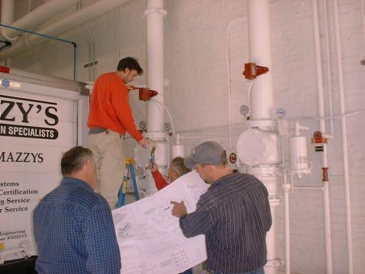 Laying out a fire system installation