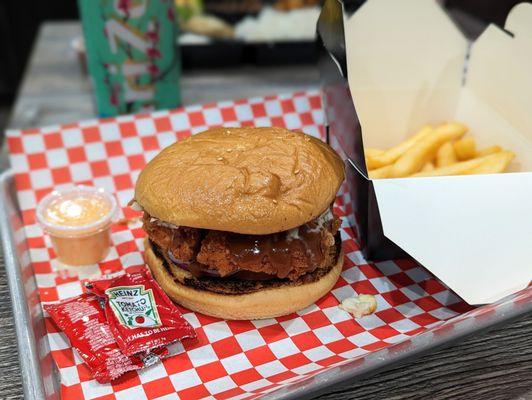 Chicken Katsu Deluxe Sandwich + side of fries