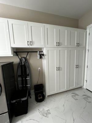 Custom cabinets in laundry room