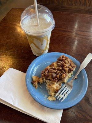 Bread pudding and peanut butter banana shake