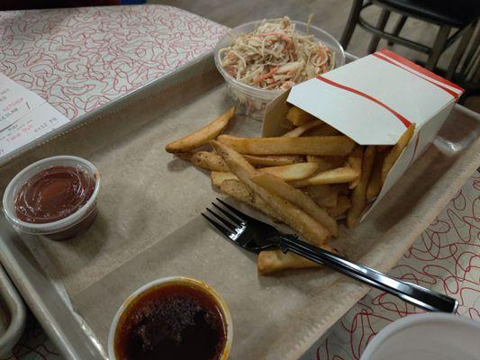 Fries and slaw