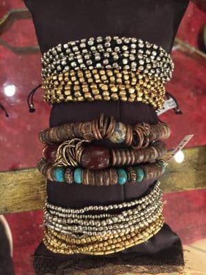 Coconut, brass bracelets