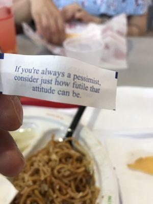 Message inside fortune cookie